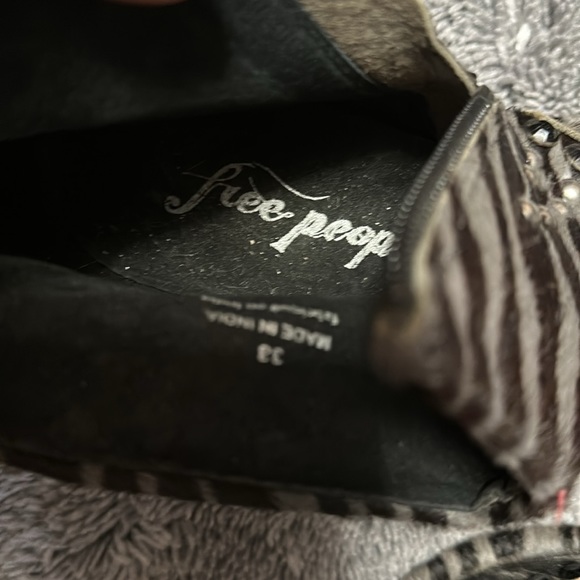 Free People short cow hair booties side zippers and beaded detailing - Picture 6 of 8